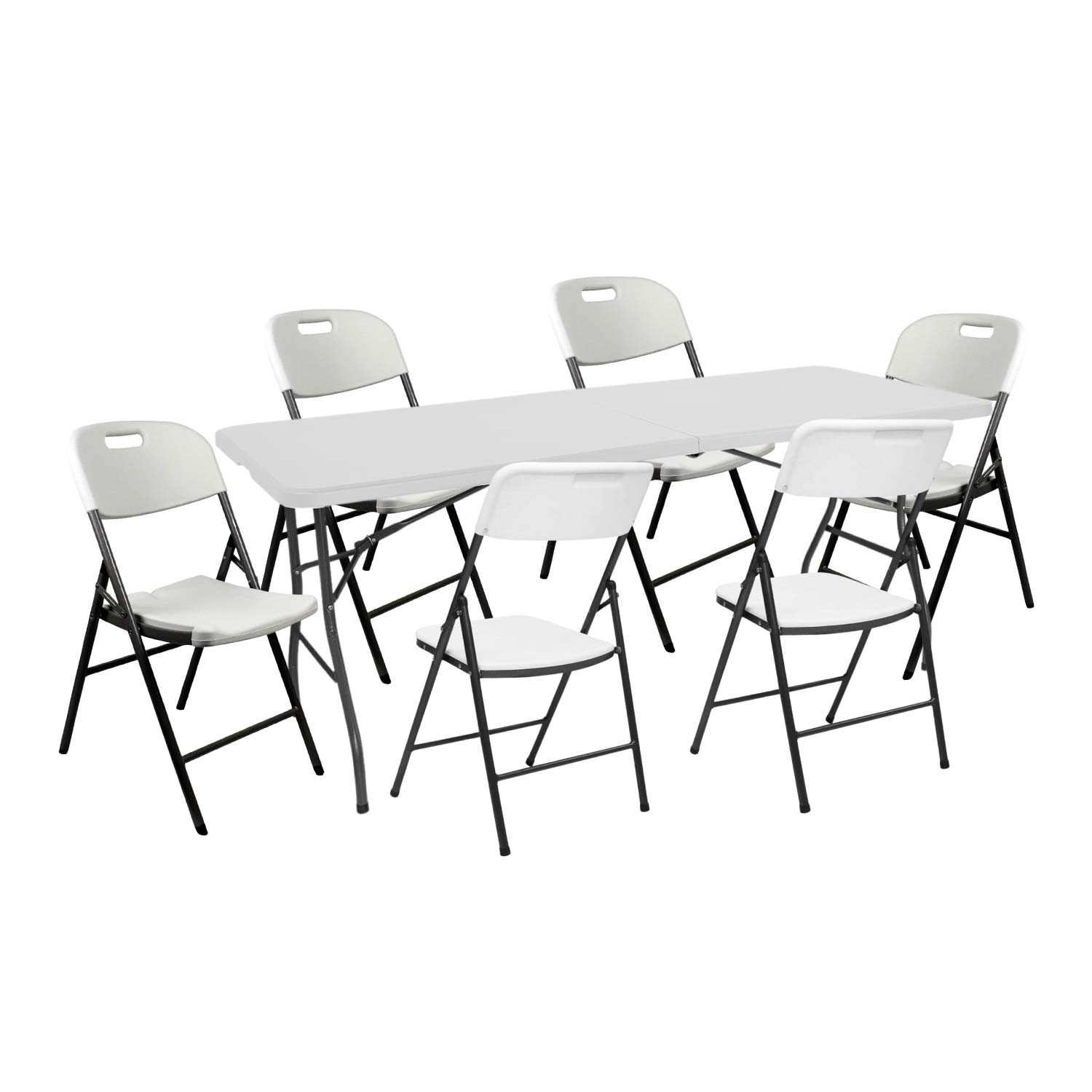 Conjunto Plegable Mesa 180cm y 6 Sillas con Asa Catering Thinia Home Conjuntos para Jardín 1